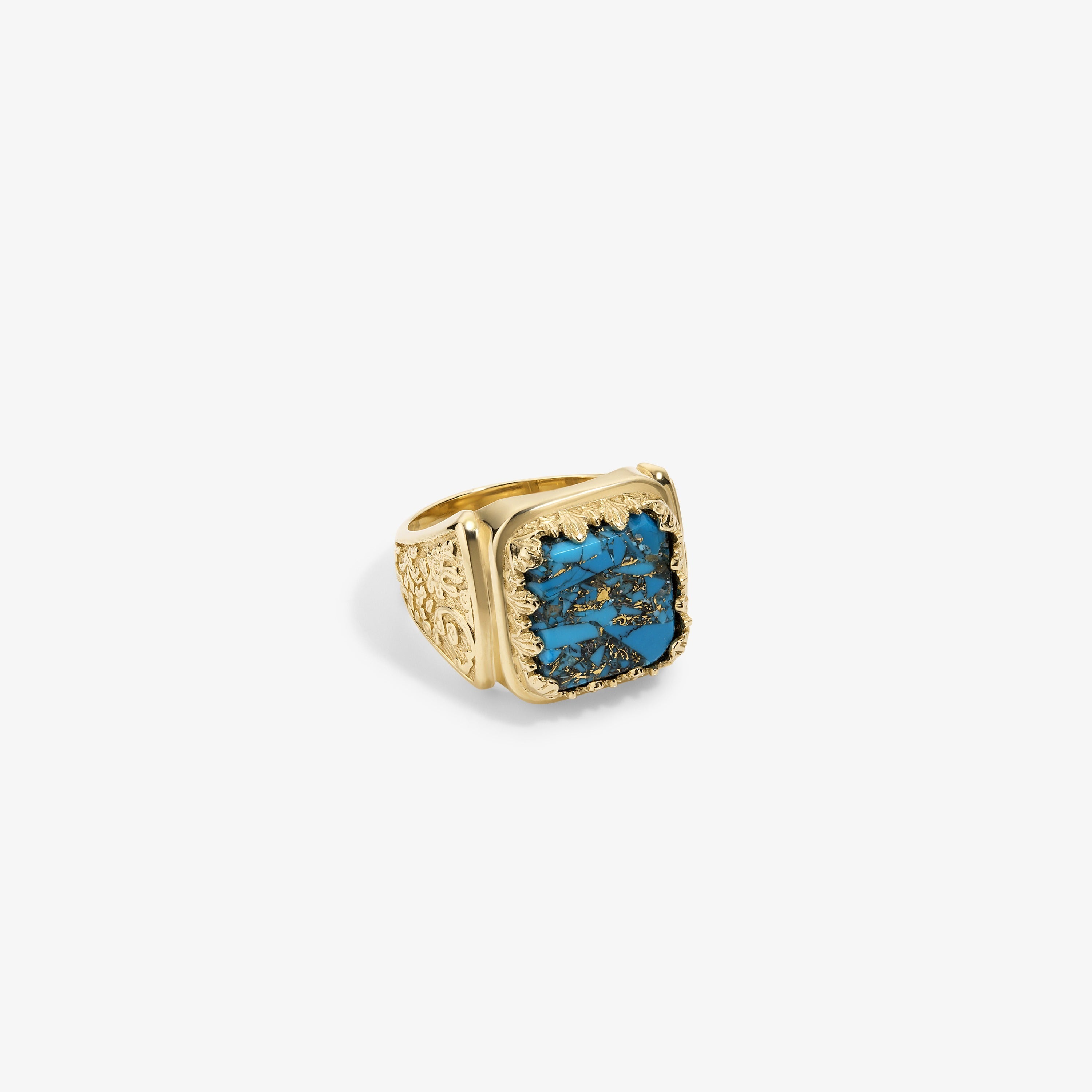 aim-leon-dore-14kt-gold-turquoise-inlay-ring image 1