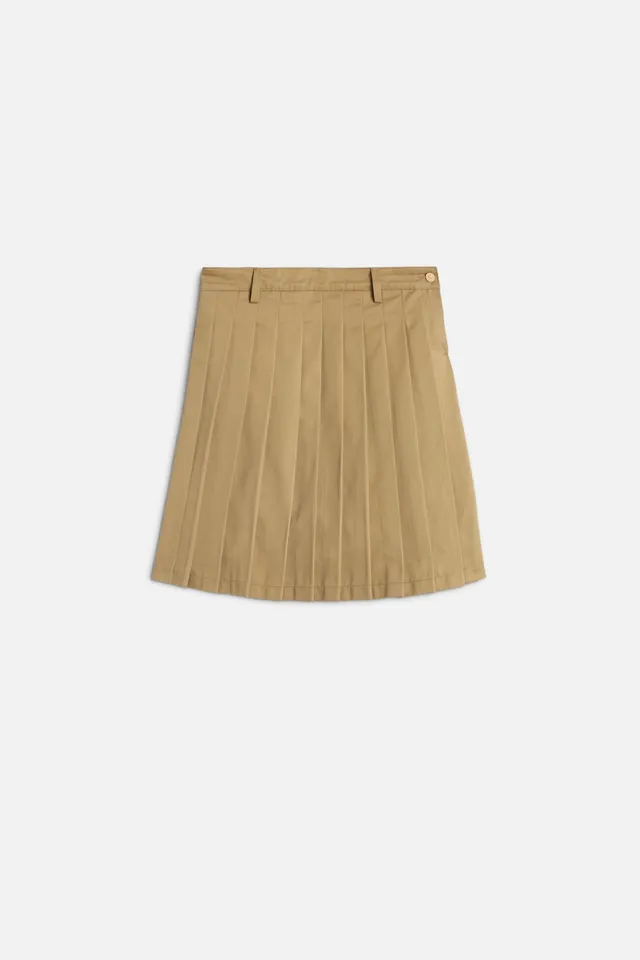 7-for-all-mankind-comfort-twill-plissee-midi-rock-sand-storm image 1