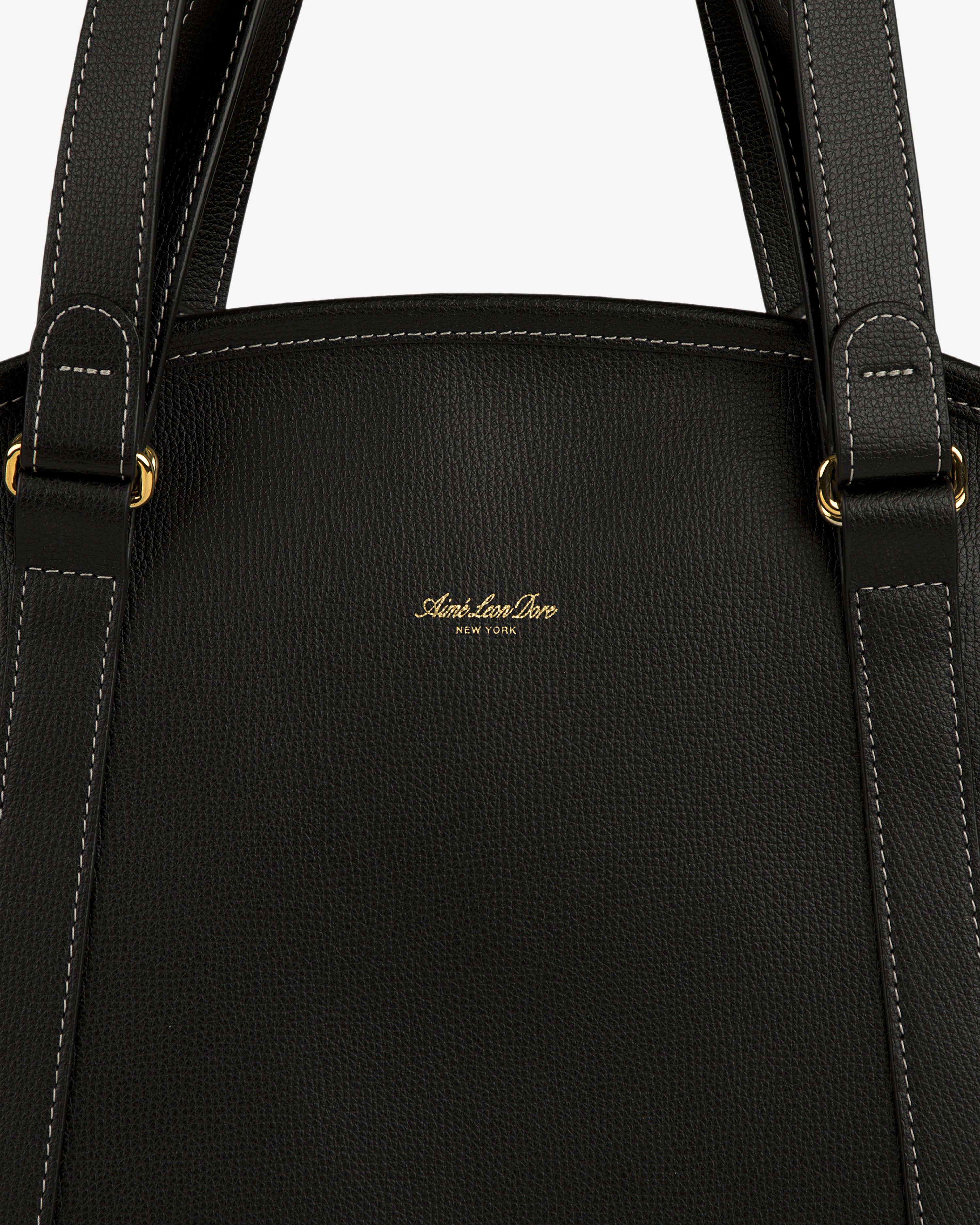 aim-leon-dore-full-grain-leather-weekender-reisetasche-schwarz image 7