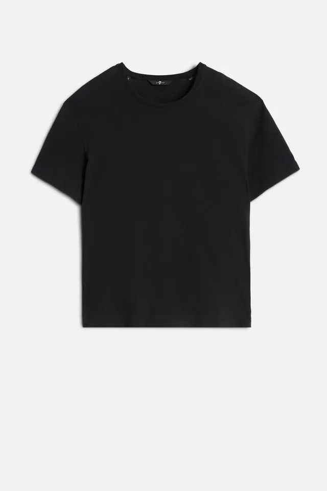 7-for-all-mankind-linen-blend-tee-kurzarm-shirt-black image 1