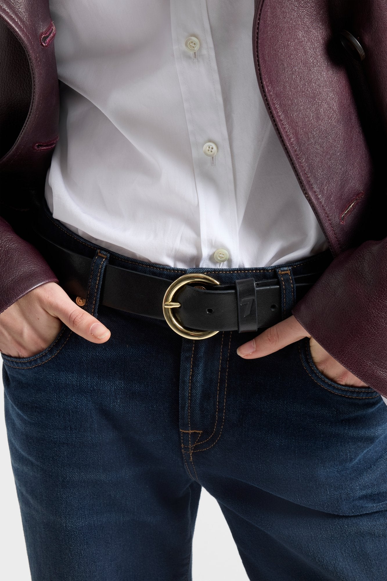 7-for-all-mankind-round-buckle-g-rtel-italienisches-leder-schwarz image 2