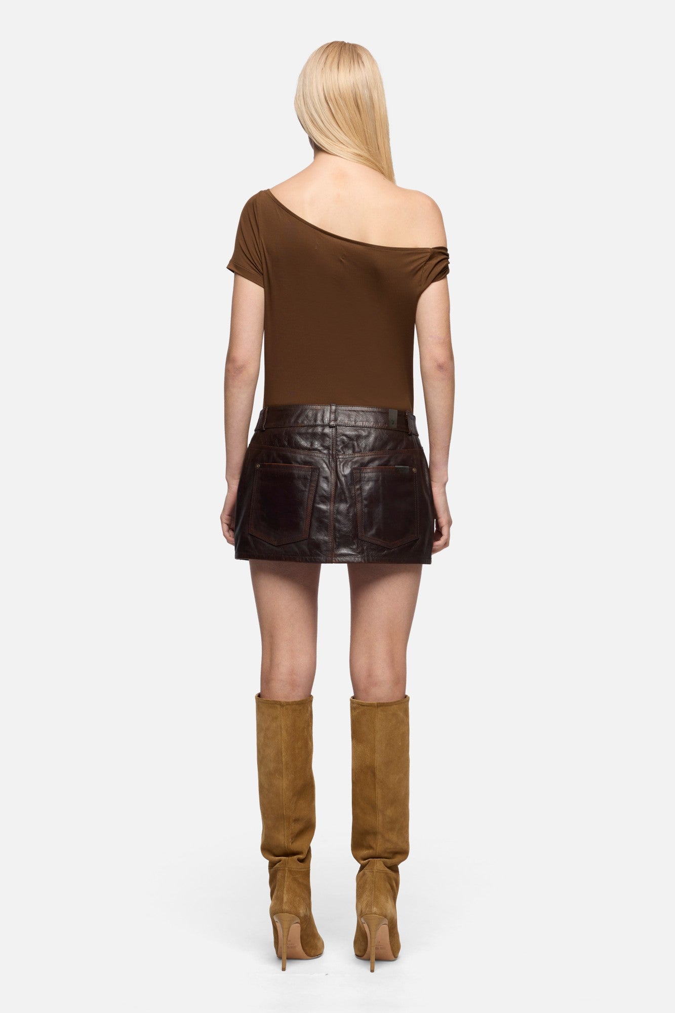 7-for-all-mankind-mini-skirt-minirock-aus-leder-vintage-brown image 5