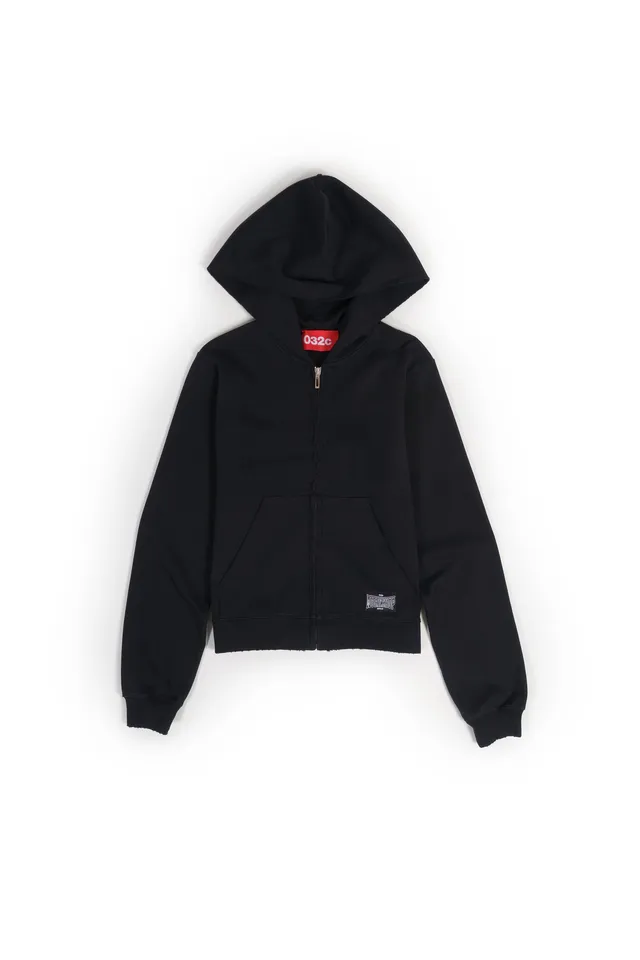 032c-tight-zip-up-hoodie-washed-black-nighthawks-psw25 image 1