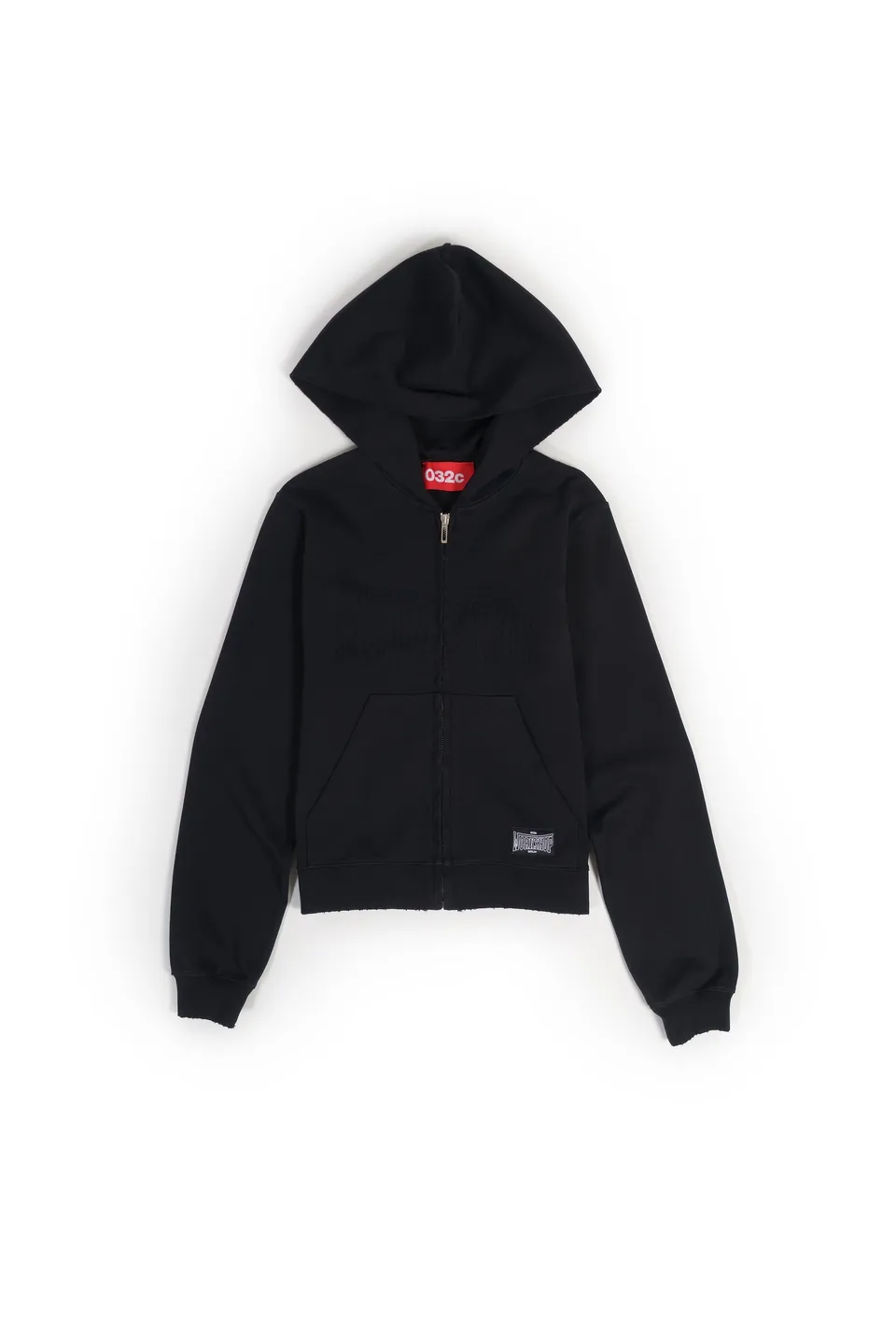 032c-tight-zip-up-hoodie-washed-black-nighthawks-psw25 image 1
