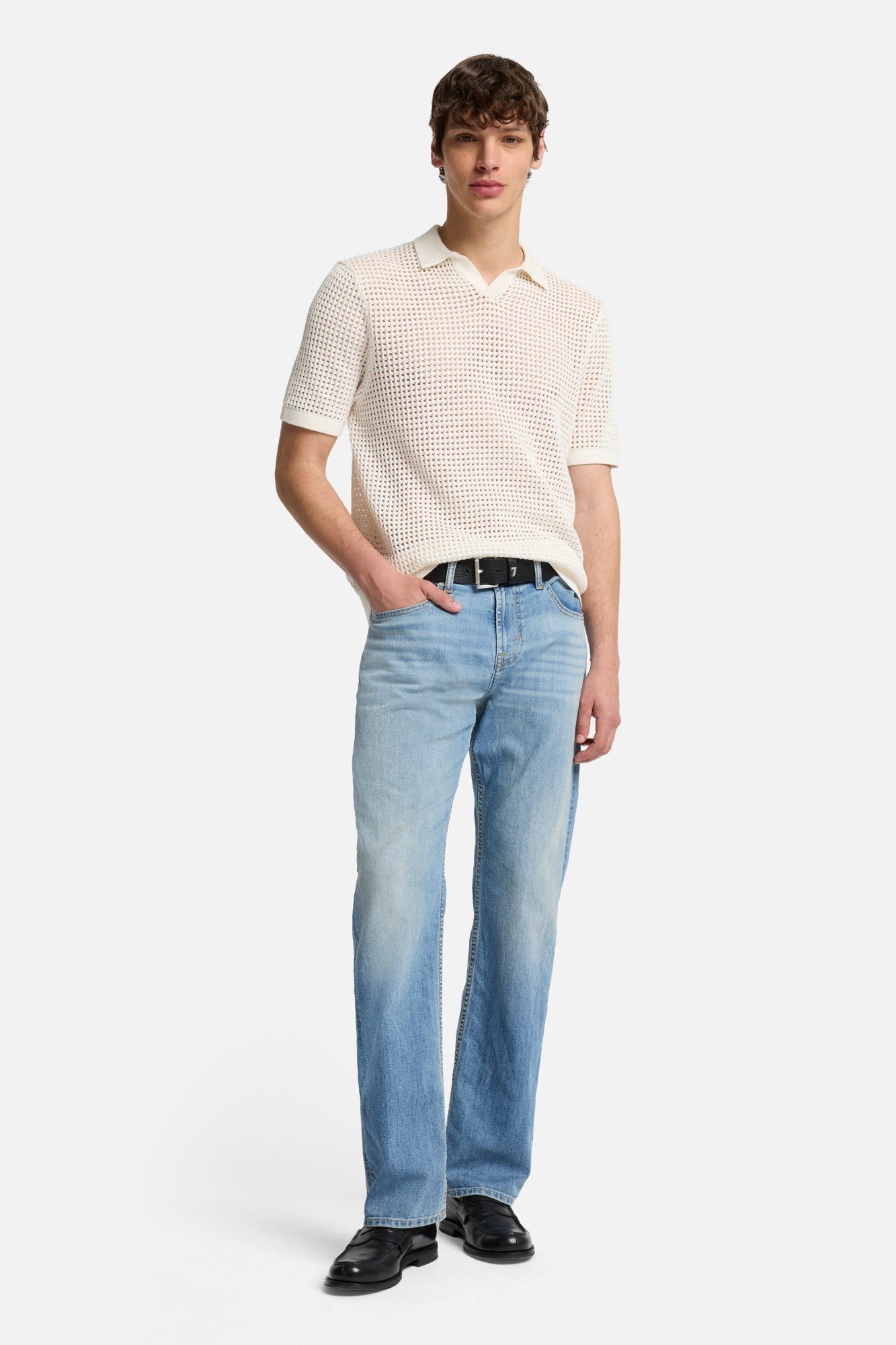 7-for-all-mankind-short-sleeve-crochet-polo-herren-white image 2