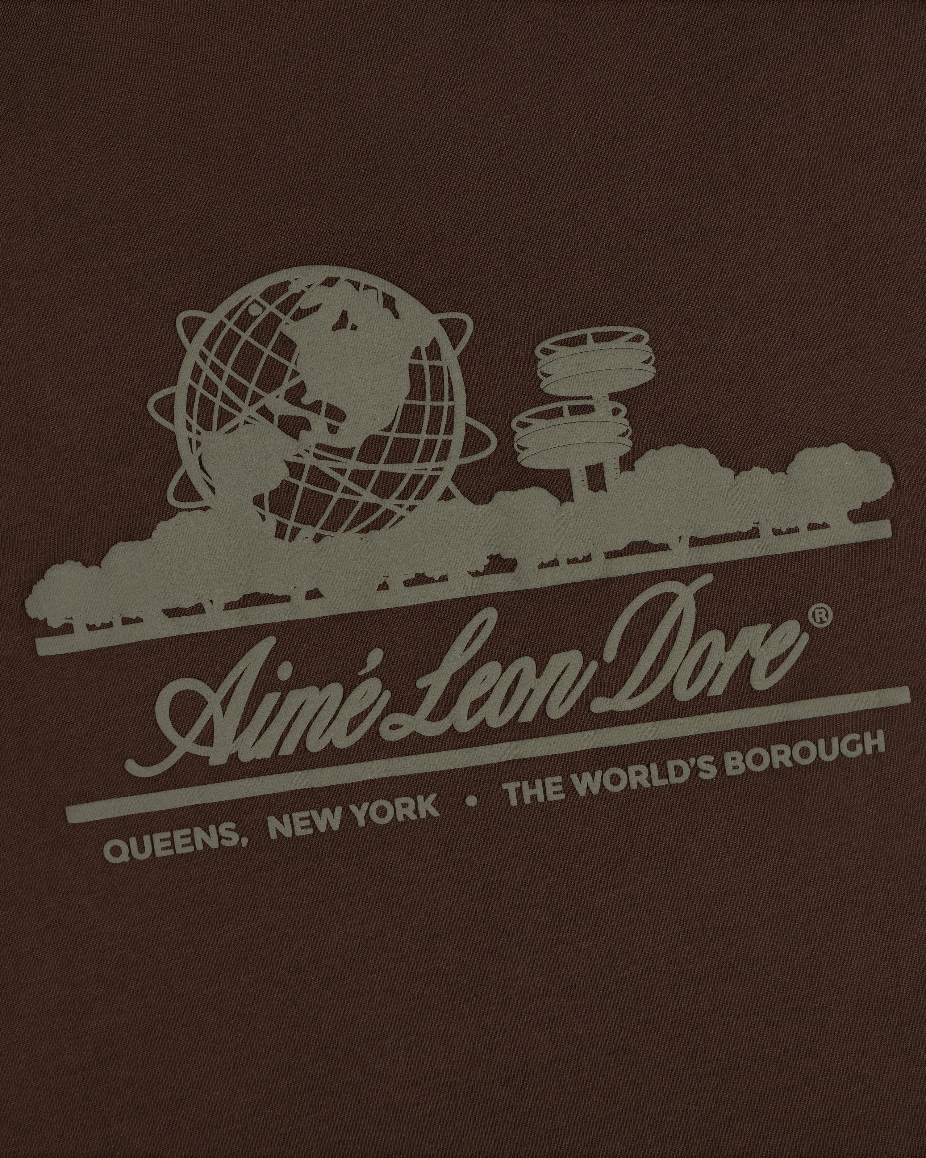 aim-leon-dore-unisphere-tee-regular-fit-t-shirt-braun image 4