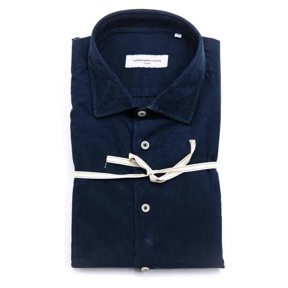 alessandro-lamura-camicia-herrenhemd-nachtblau-cord-baumwolle image 1