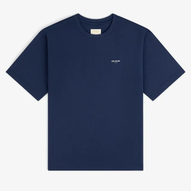 aim-leon-dore-micro-logo-tee-boxy-t-shirt-navy image 1