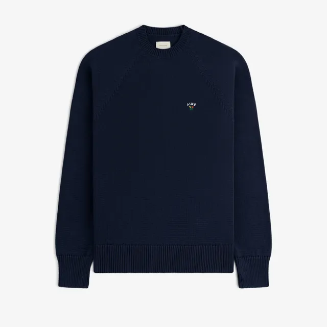 aim-leon-dore-crest-raglan-sweater-navy-baumwollpullover image 1