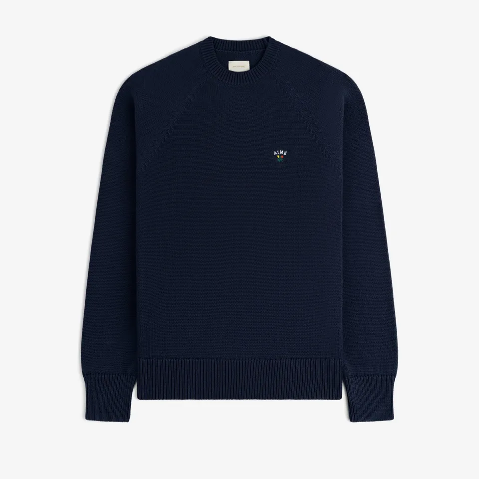 aim-leon-dore-crest-raglan-sweater-navy-baumwollpullover image 1