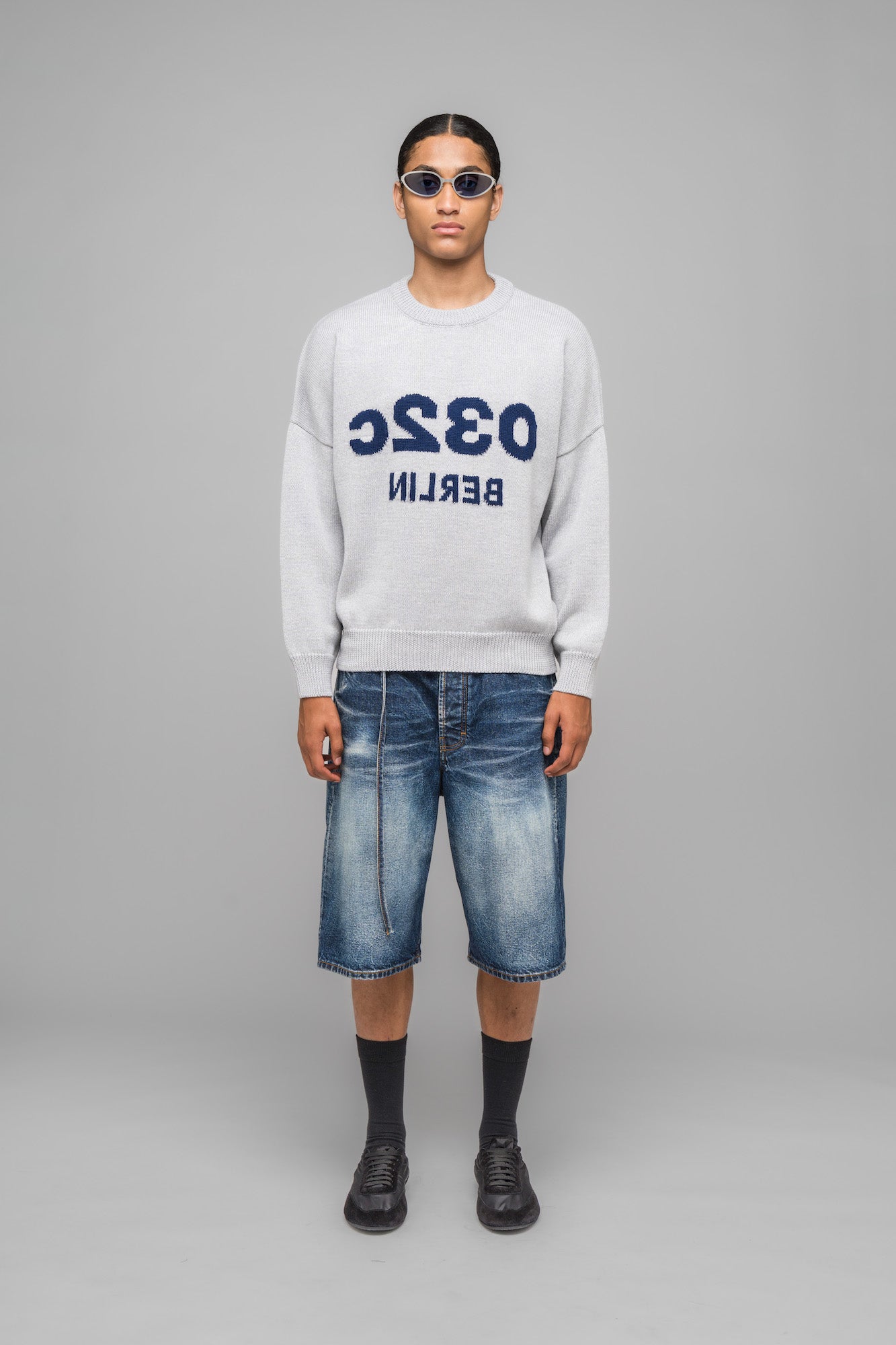 032c-selfie-sweater-grey-melange-merino image 1