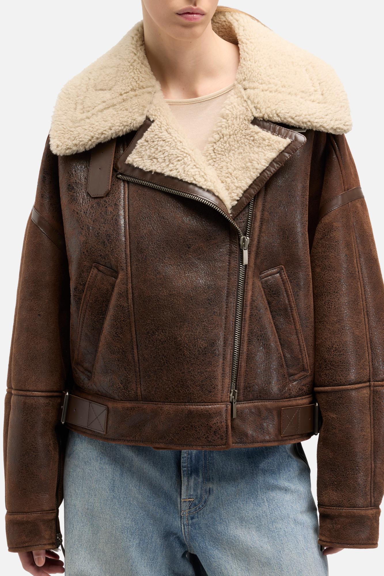7-for-all-mankind-leather-shearling-jacke-brown-oversized-biker-aus-italienische image 4