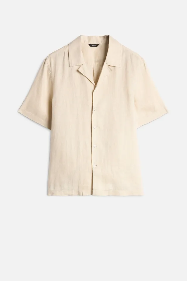 7-for-all-mankind-linen-camp-shirt-kurzarm-in-bone image 1