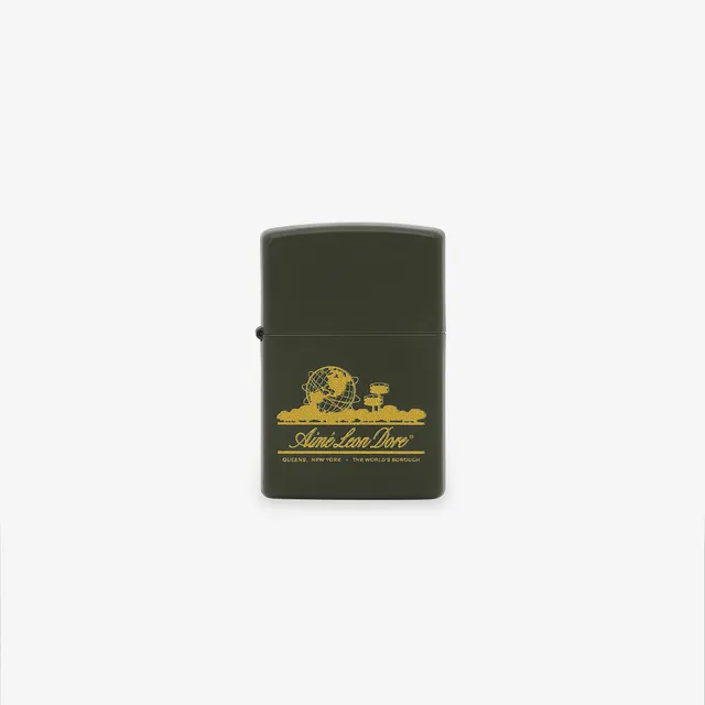 aim-leon-dore-unisphere-zippo-feuerzeug-gr-n-gold image 1