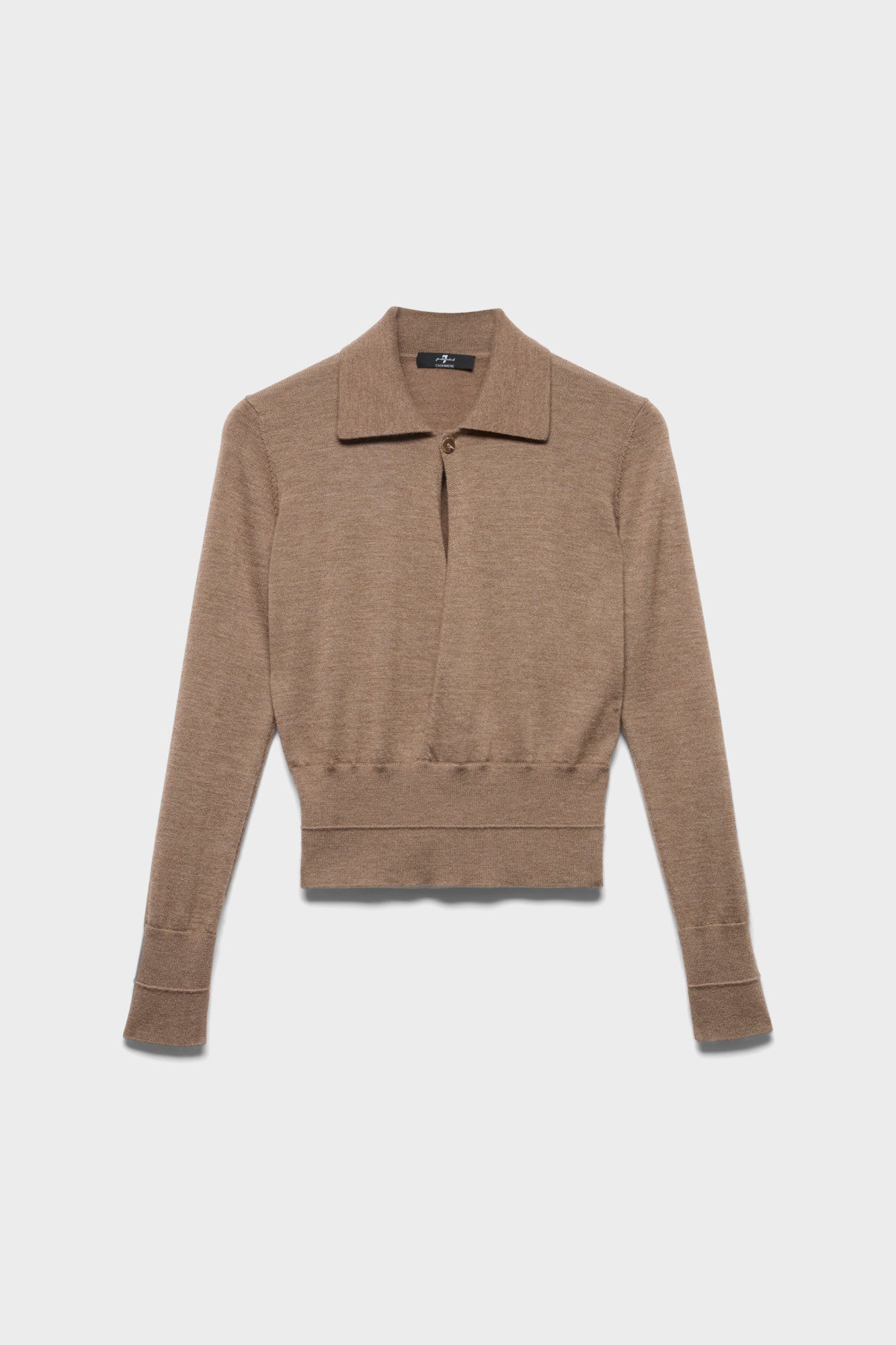 7-for-all-mankind-double-rib-polo-sweater-in-cashmere-sandcastle image 1
