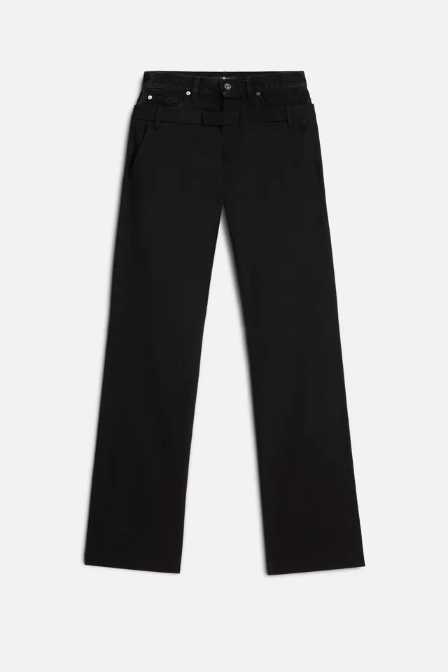 7-for-all-mankind-double-waist-trouser-in-black-hose image 1