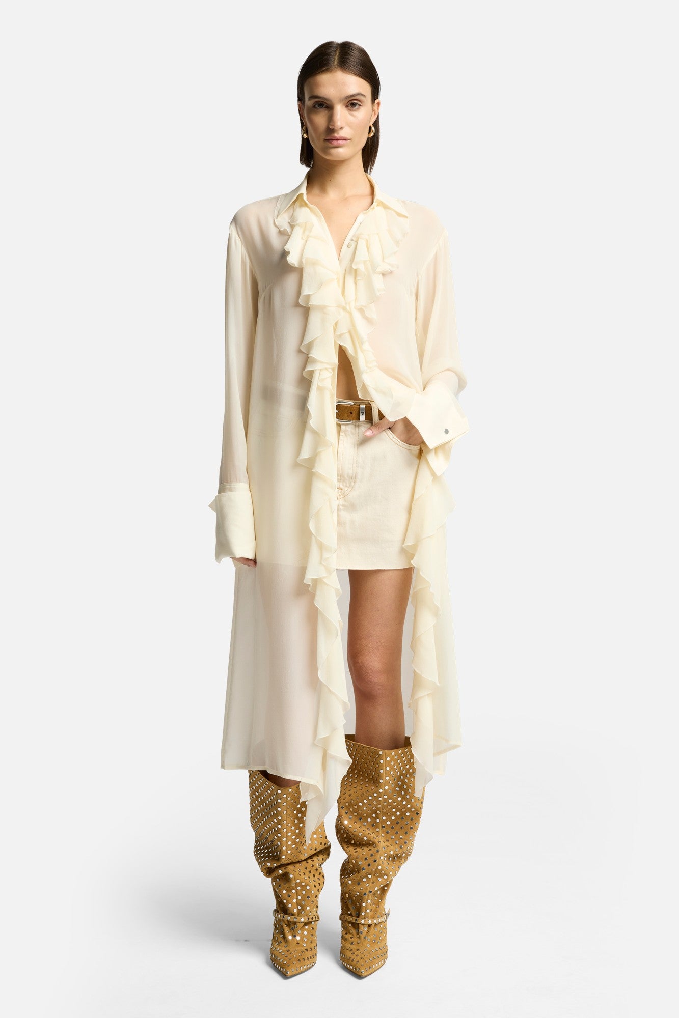 7-for-all-mankind-silk-ruffle-kleid-solitary-star-seide image 2