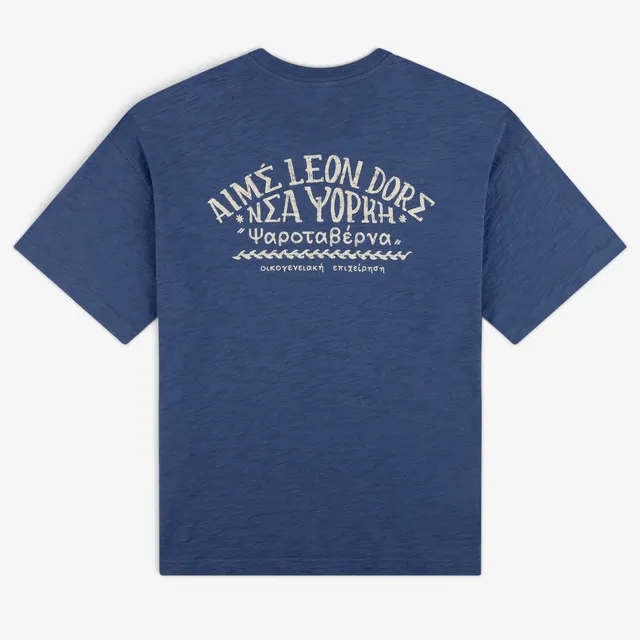 aim-leon-dore-taverna-t-shirt-boxy-fit-blau image 1