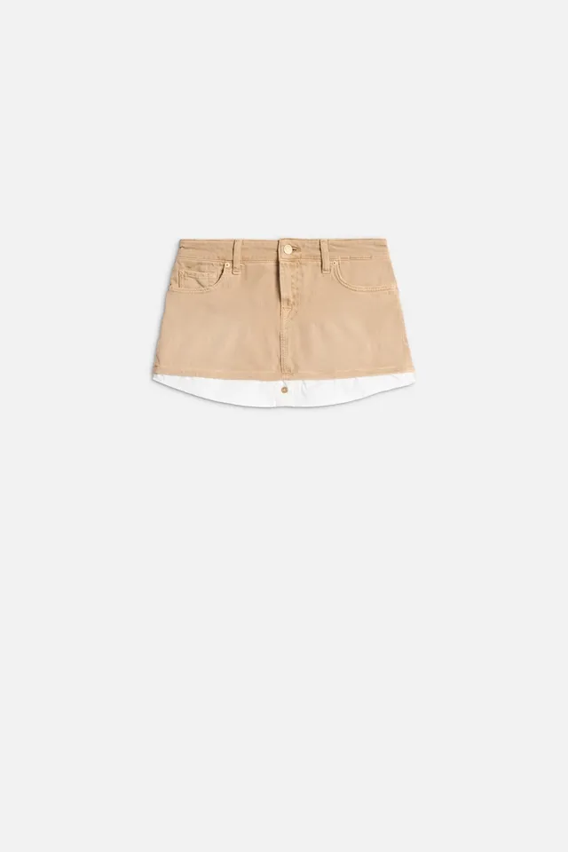 7-for-all-mankind-cherry-mini-denim-minirock-sand-dune image 1
