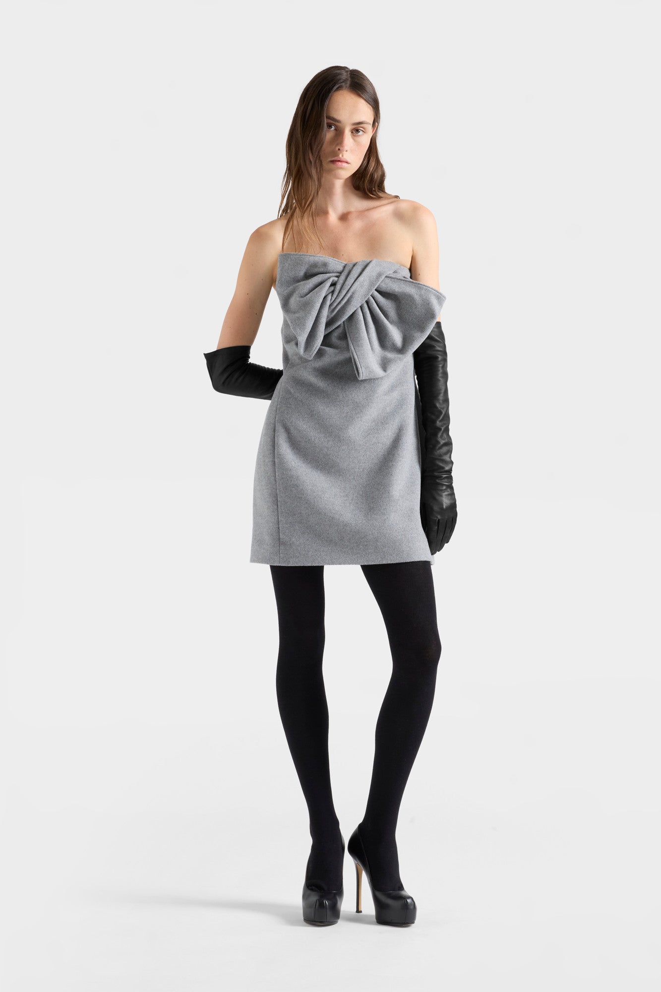7-for-all-mankind-bow-mini-dress-wollmix-slate-damenkleid image 2