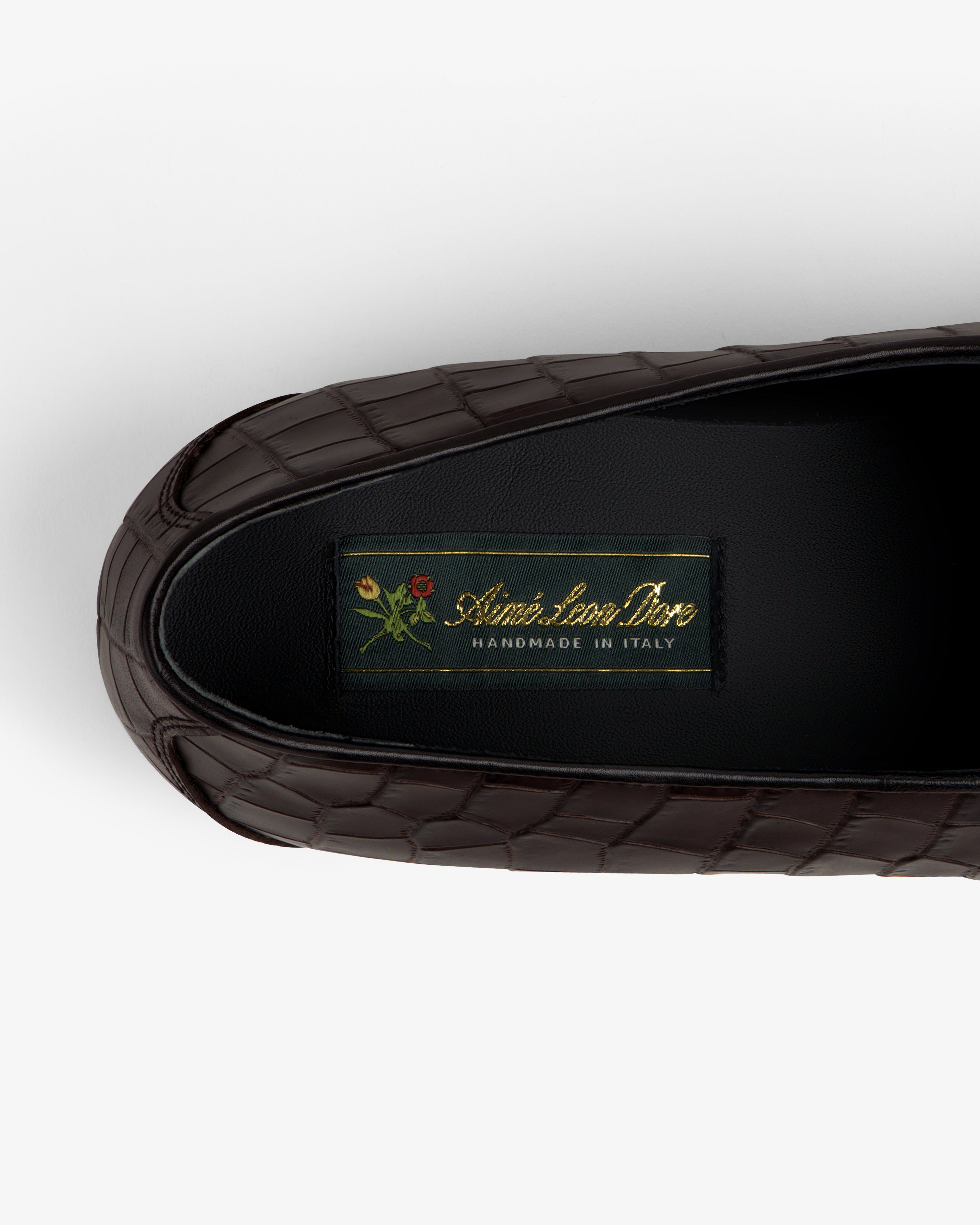 aim-leon-dore-croc-embossed-crest-sal-ni-loafer-brauner-lederloafer image 8