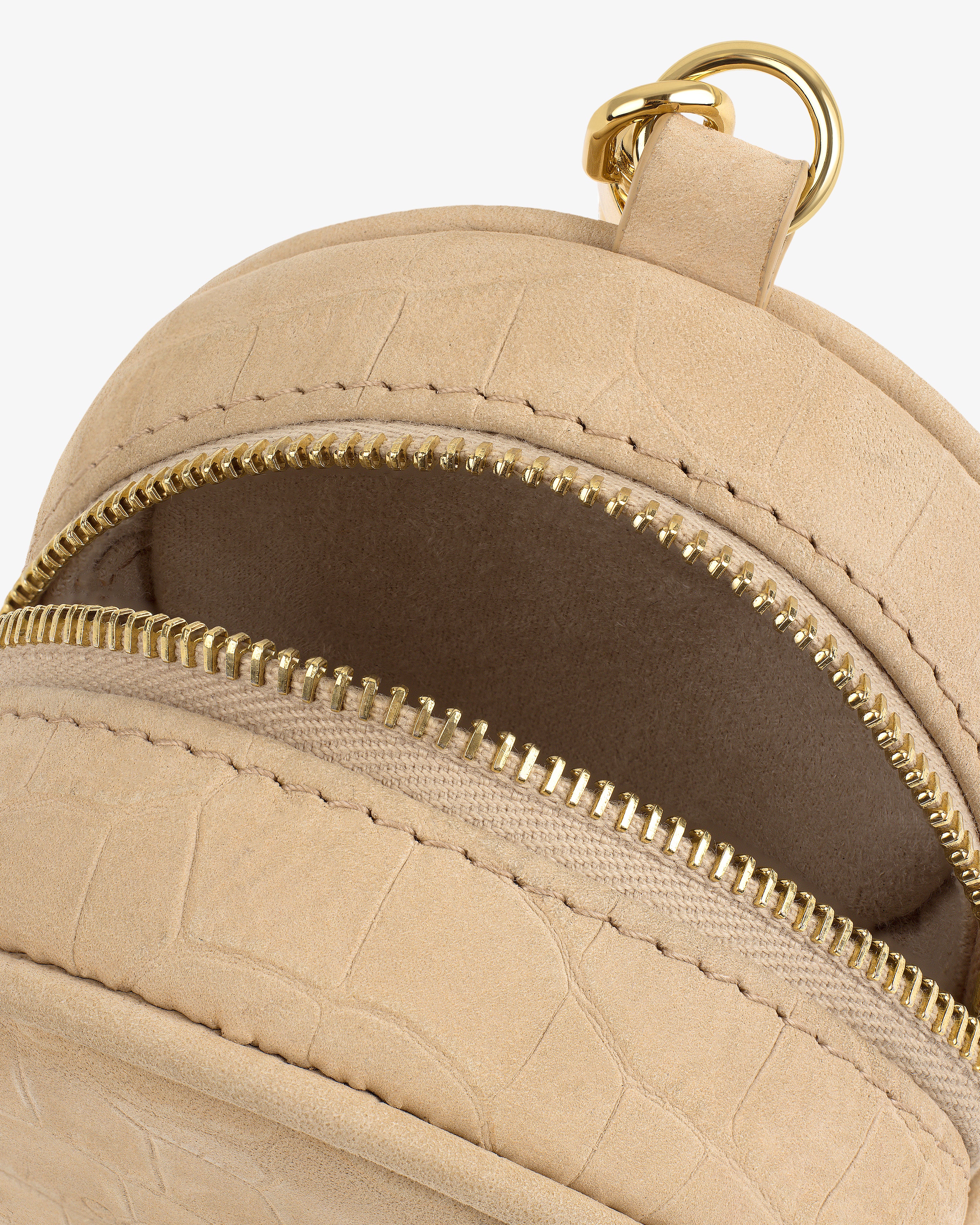 aim-leon-dore-croc-embossed-nubuck-keychain-pouch-tan image 4