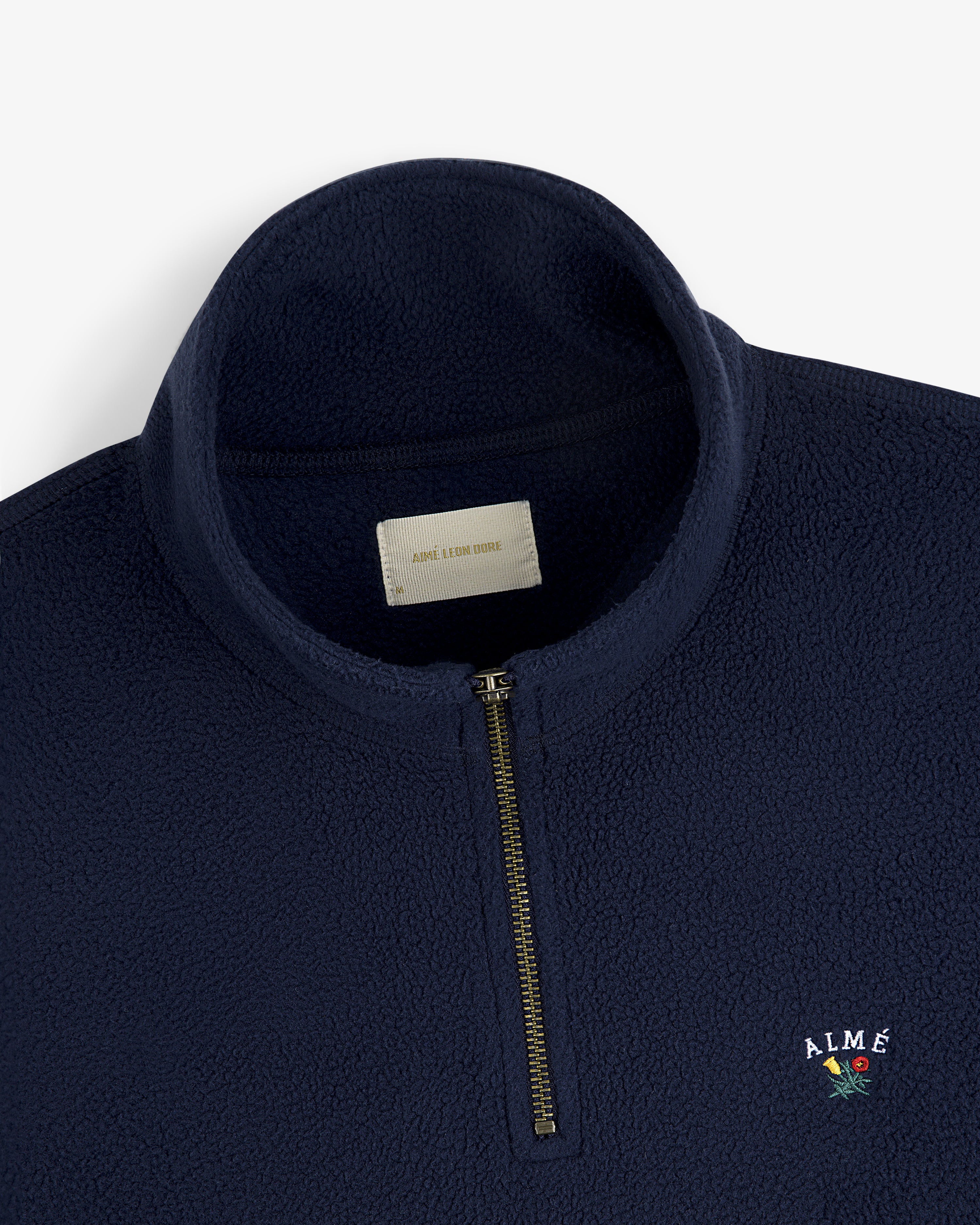 aim-leon-dore-crest-quarter-zip-fleece-pullover-navy image 4