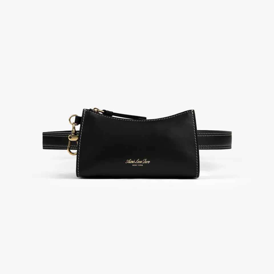 aim-leon-dore-convertible-leather-belt-bag-schwarz image 1