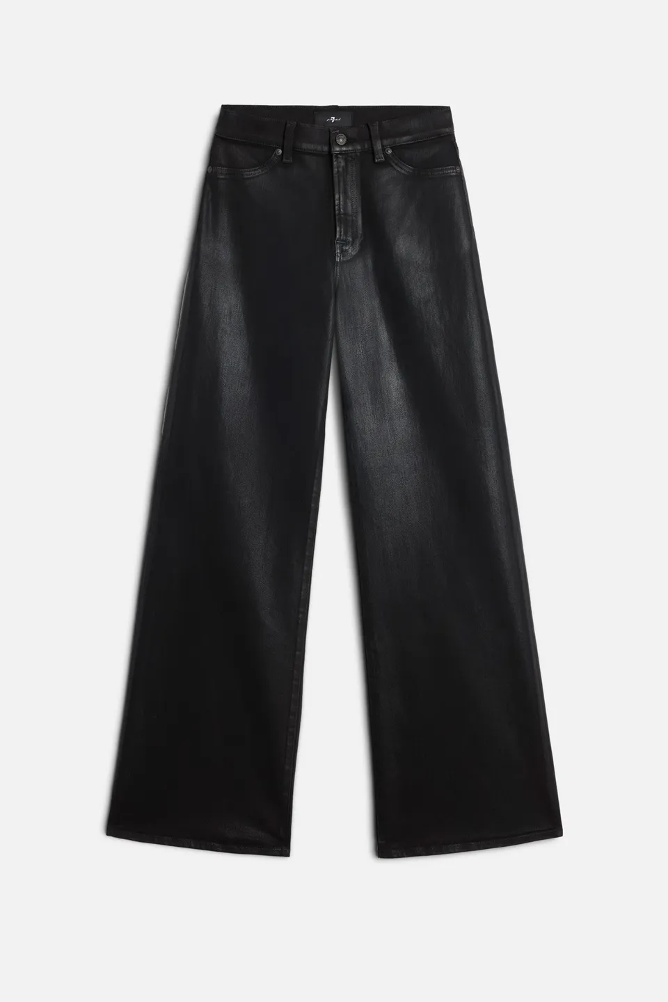 7-for-all-mankind-lotta-wide-leg-jeans-coated-black image 1
