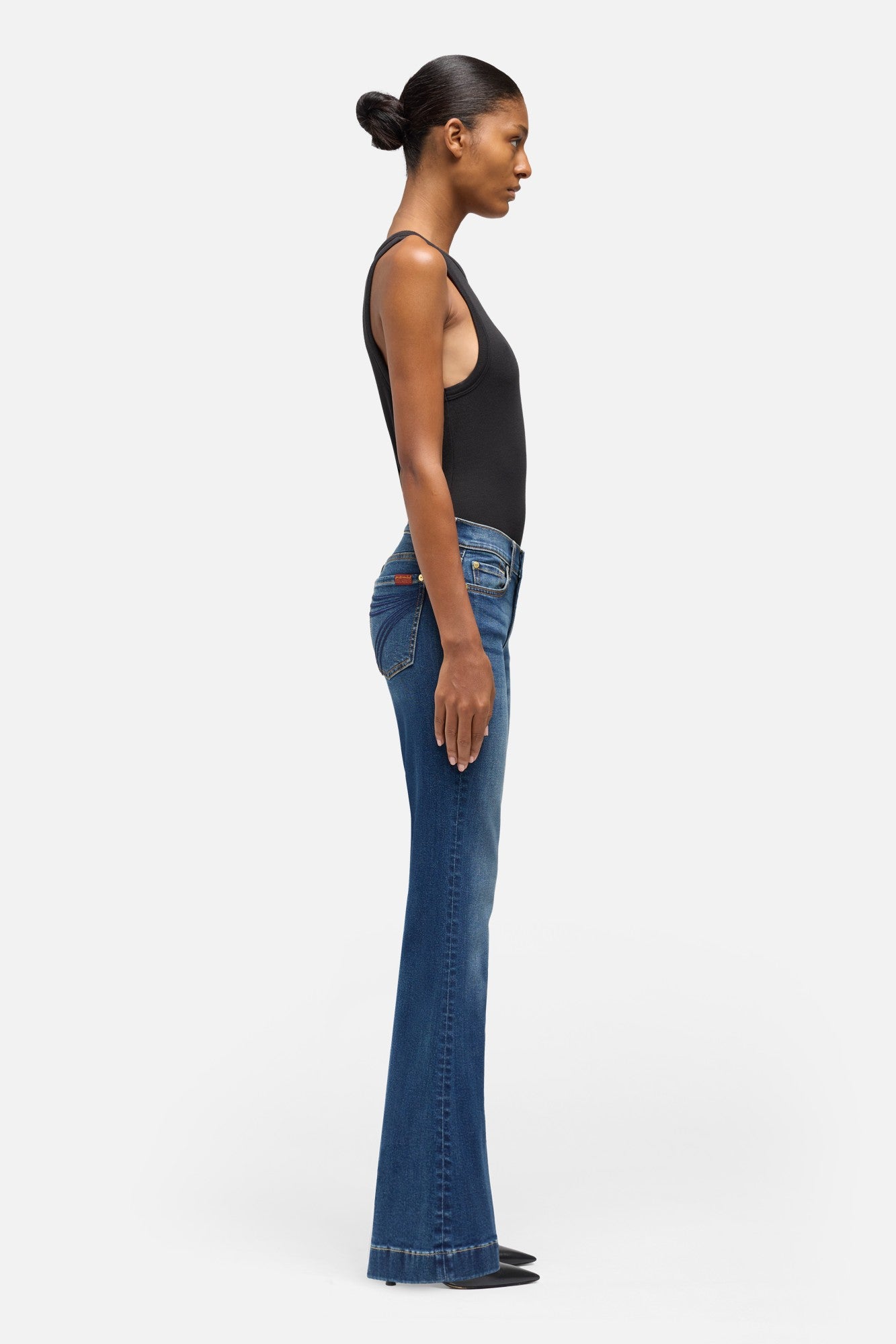 7-for-all-mankind-dojo-short-inseam-flare-jeans-in-medium-melrose image 6
