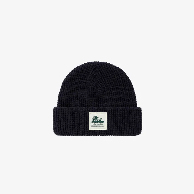 aim-leon-dore-waffle-knit-beanie-navy image 1