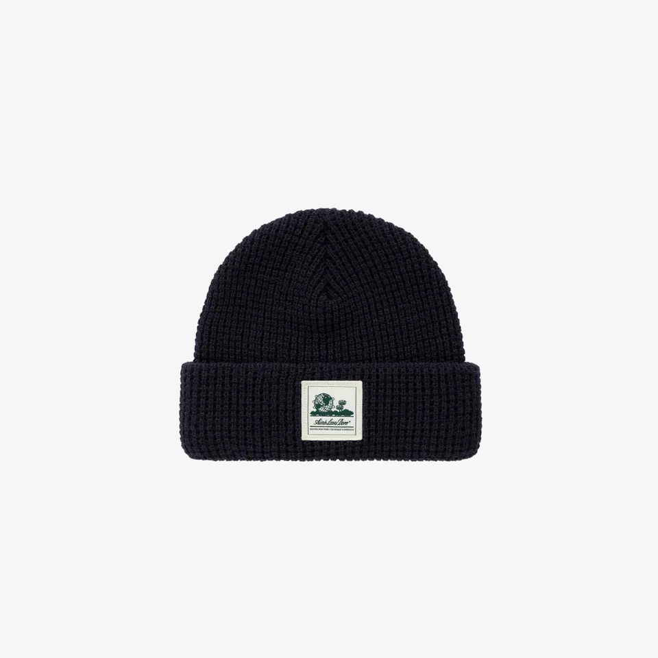 aim-leon-dore-waffle-knit-beanie-navy image 1
