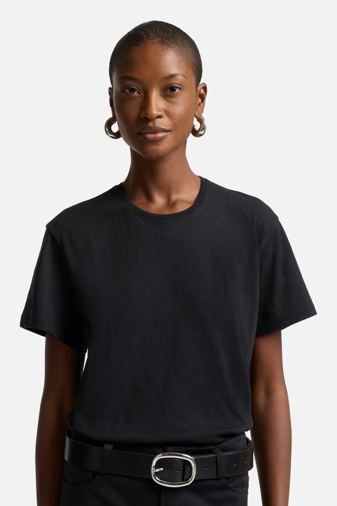7-for-all-mankind-linen-blend-tee-kurzarm-shirt-black image 4