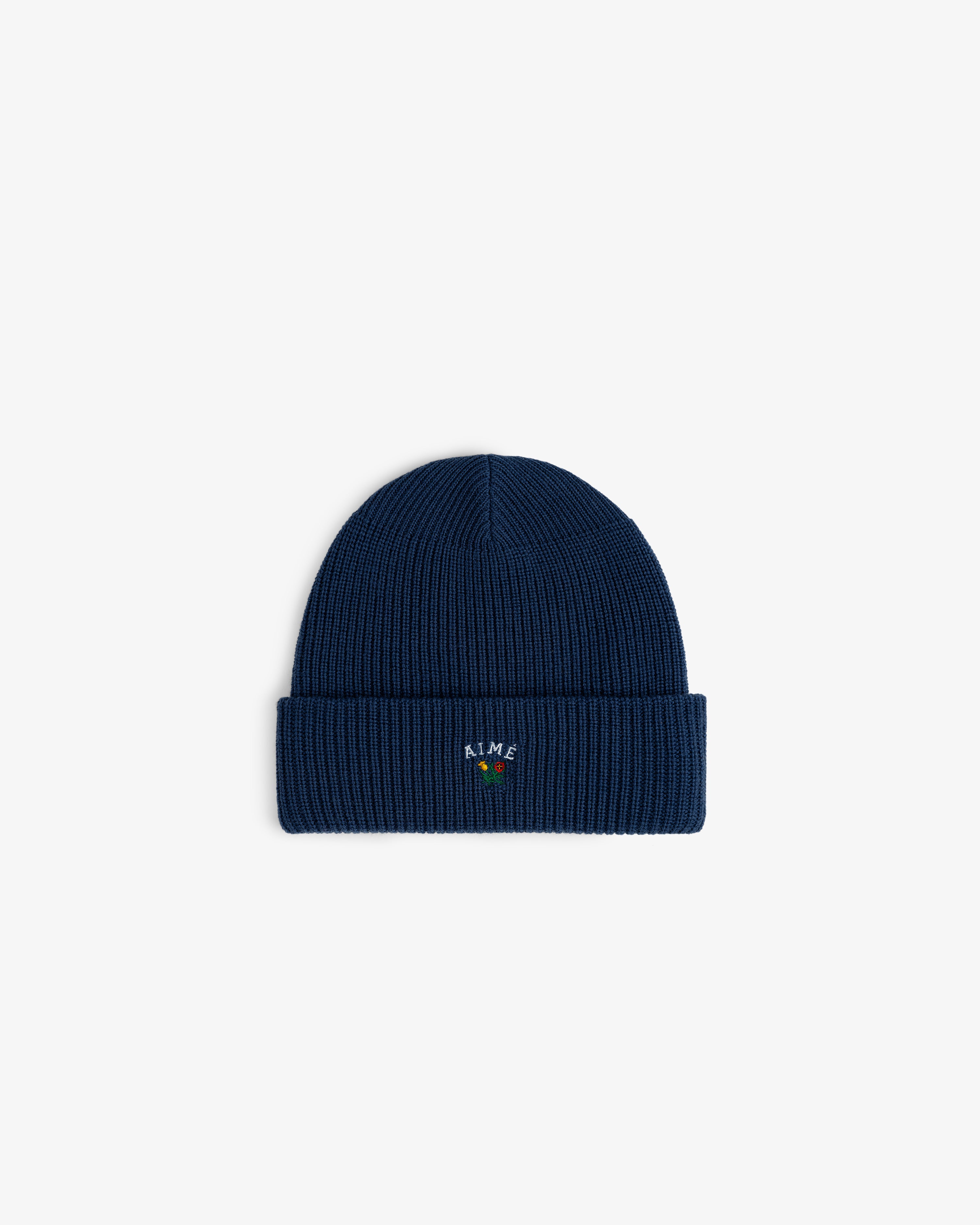 aim-leon-dore-crest-merino-wool-beanie-navy-wollm-tze image 2
