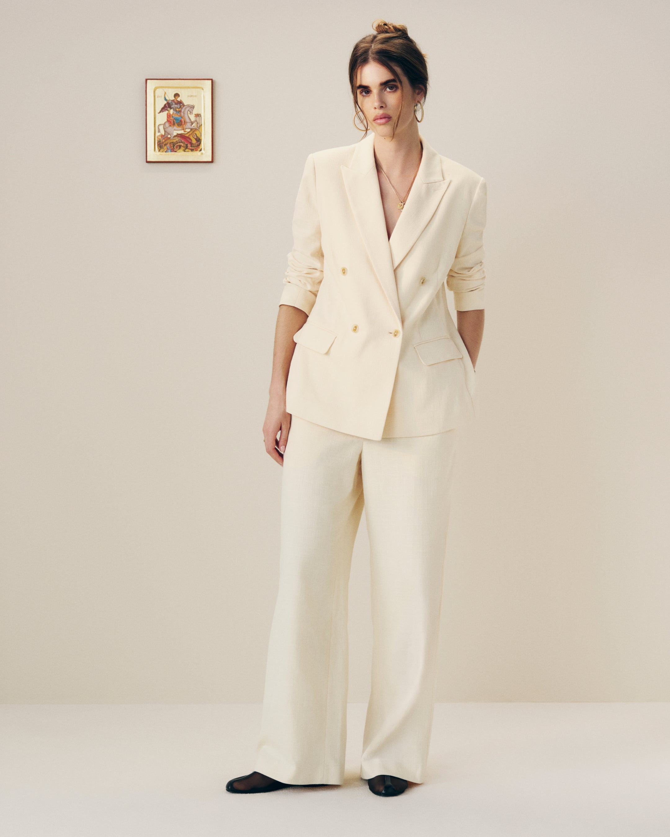 aim-leon-dore-drawstring-cotton-blend-suit-trouser-creme image 3