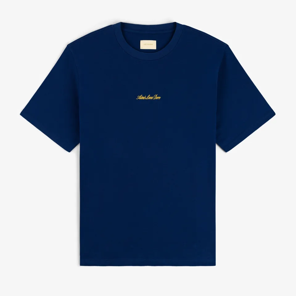 aim-leon-dore-embroidered-logo-tee-t-shirt-navy image 1