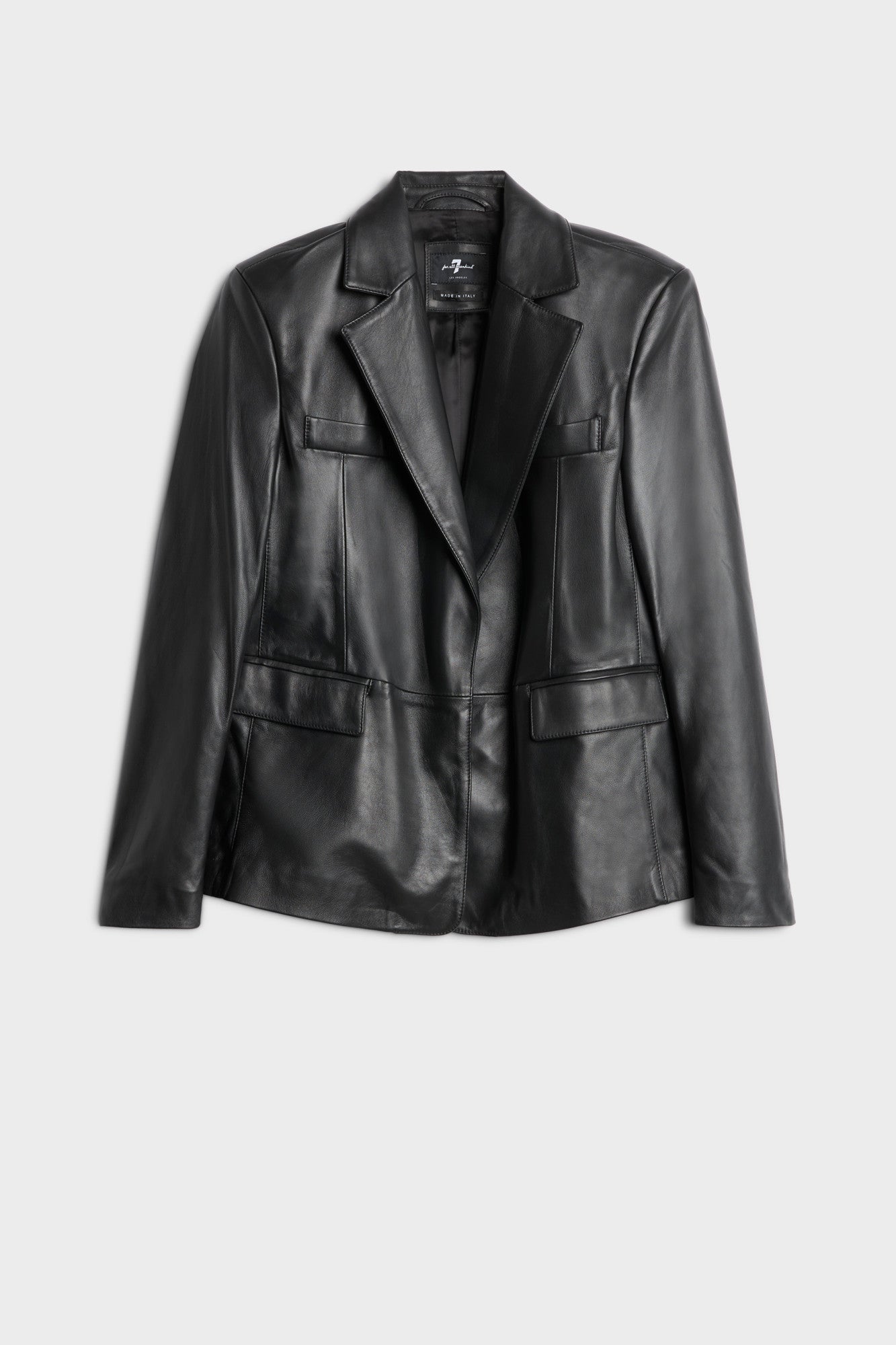 7-for-all-mankind-leder-blazer-single-breasted-in-schwarz image 1