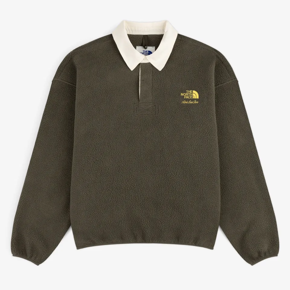 aim-leon-dore-x-the-north-face-fleece-rugby-olive-relaxed-fit image 1