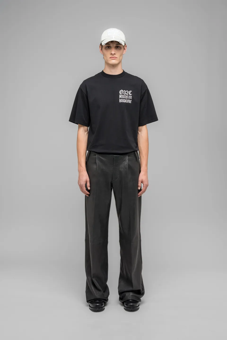 032c-leather-wide-leg-trousers-lederhose-weit image 1