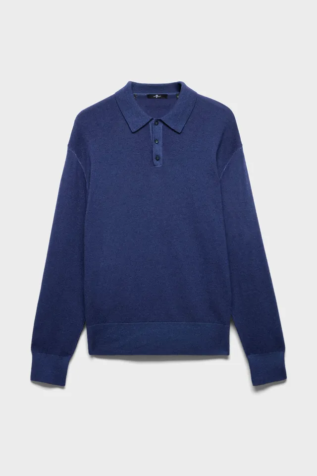 7-for-all-mankind-longsleeve-polo-pullover-herren-wool-lapis image 1