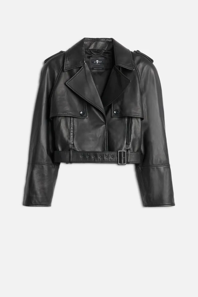 7-for-all-mankind-italian-leather-cropped-moto-jacke-schwarz-damen image 1
