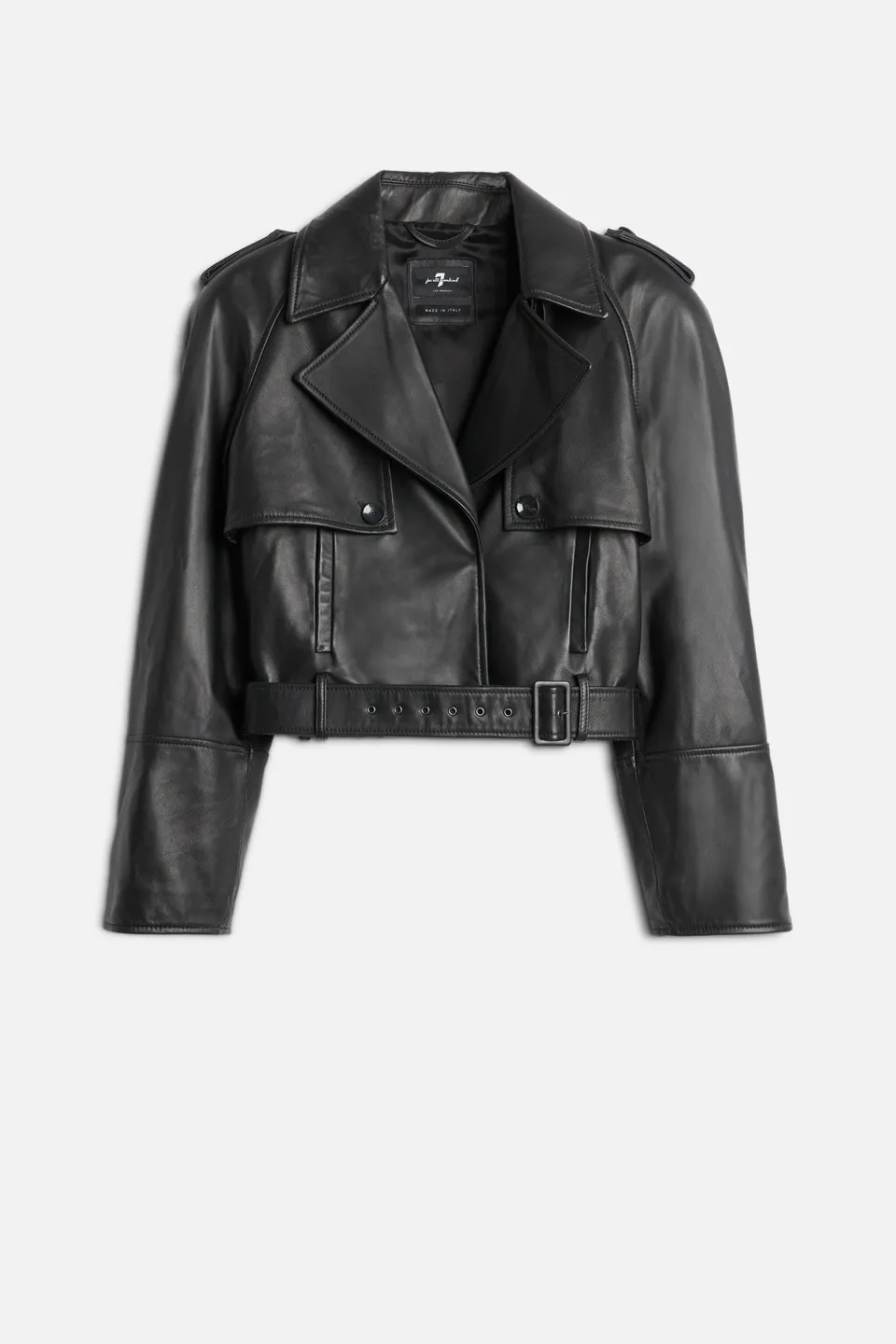 7-for-all-mankind-italian-leather-cropped-moto-jacke-schwarz-damen image 1