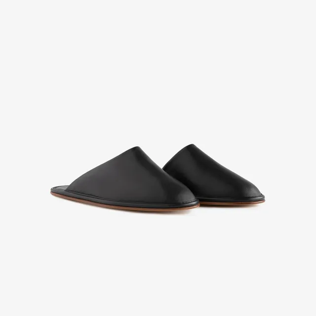 aim-leon-dore-leather-travel-slipper-schwarz-italien image 1