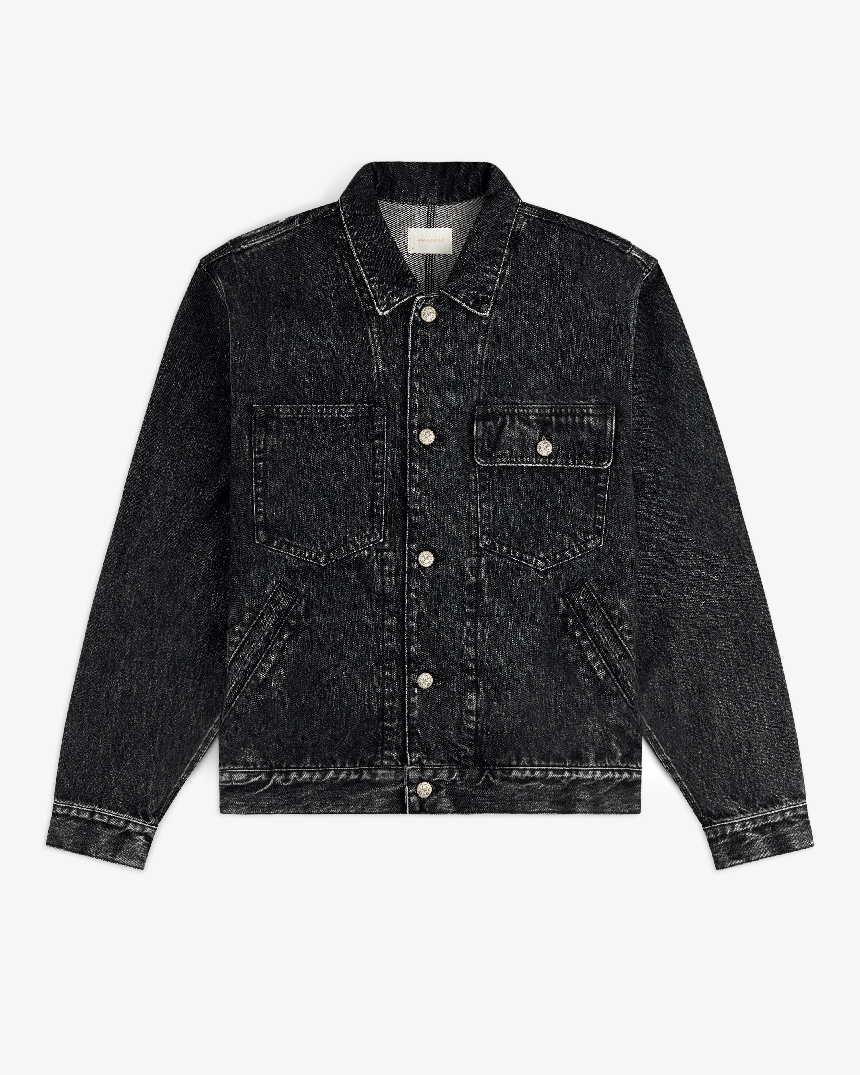 aim-leon-dore-denim-trucker-jacke-schwarz-italien image 2