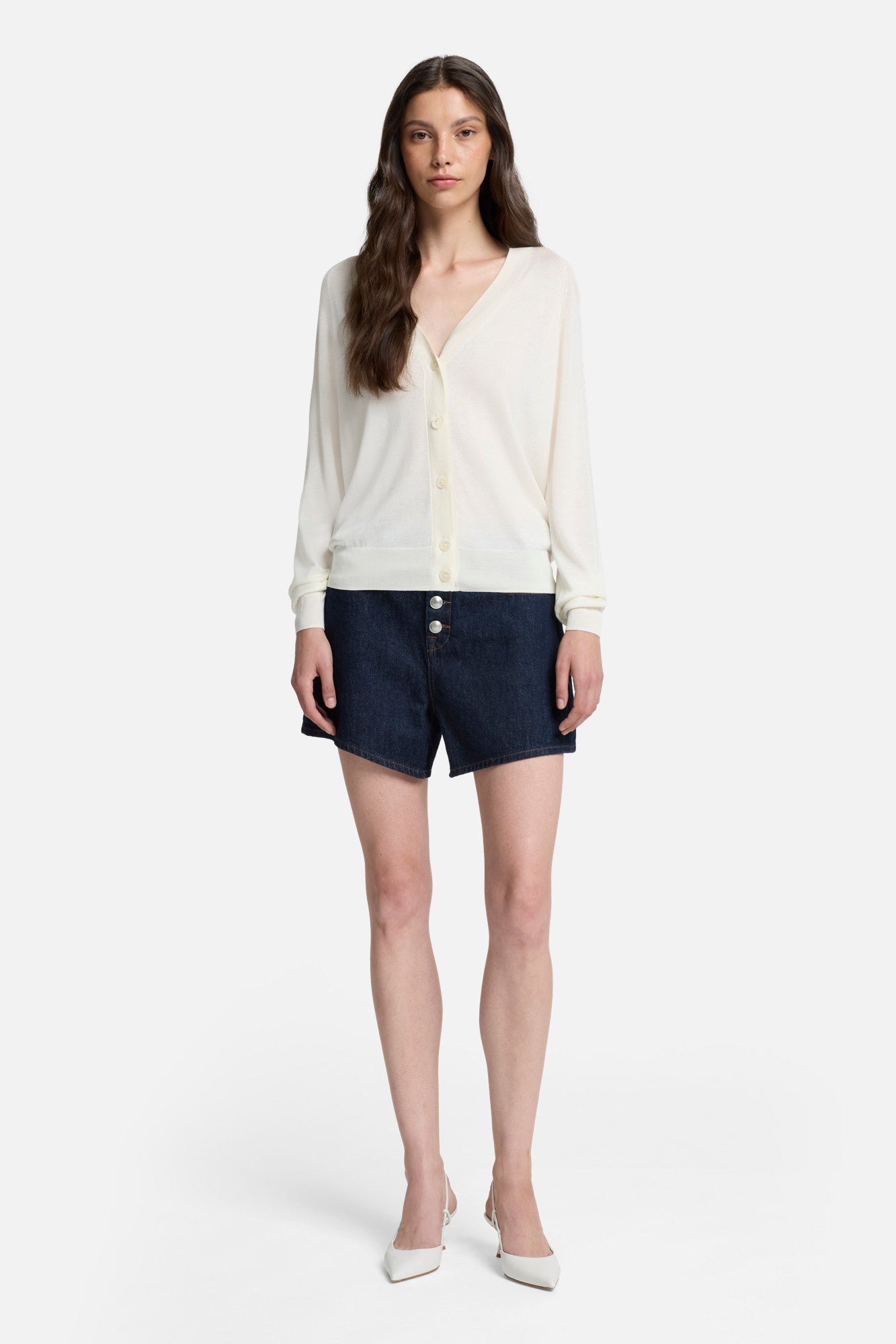 7-for-all-mankind-silk-blend-v-neck-cardigan-strickjacke-in-ivory image 2
