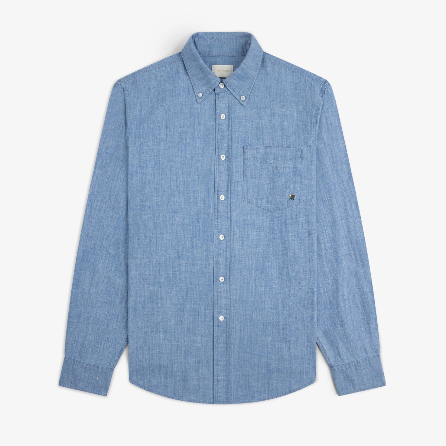 aim-leon-dore-crest-chambray-hemd-blau-regular-fit image 1