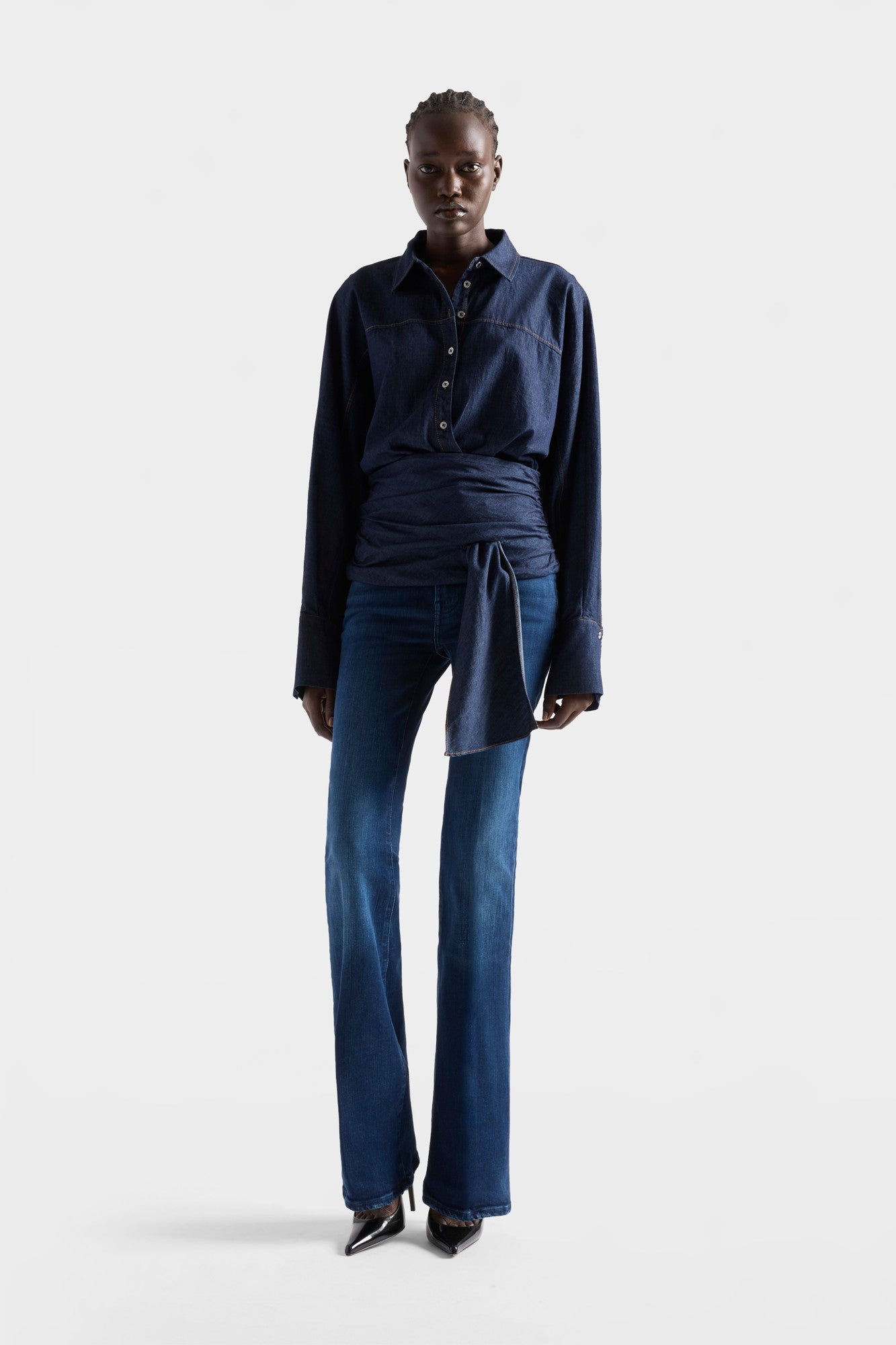 7-for-all-mankind-waist-tie-shirt-denim-abyss-damen-denim-bluse image 2