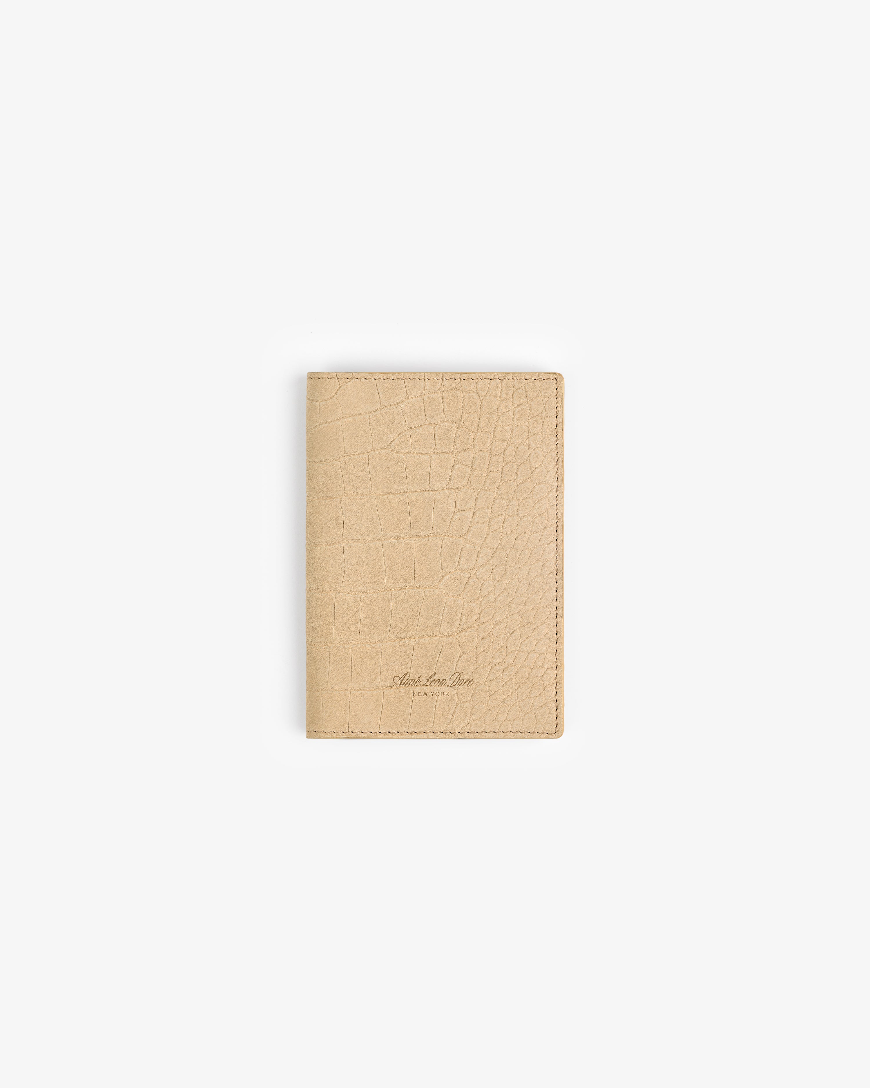 aim-leon-dore-croc-embossed-nubuck-passport-holder-tan image 2