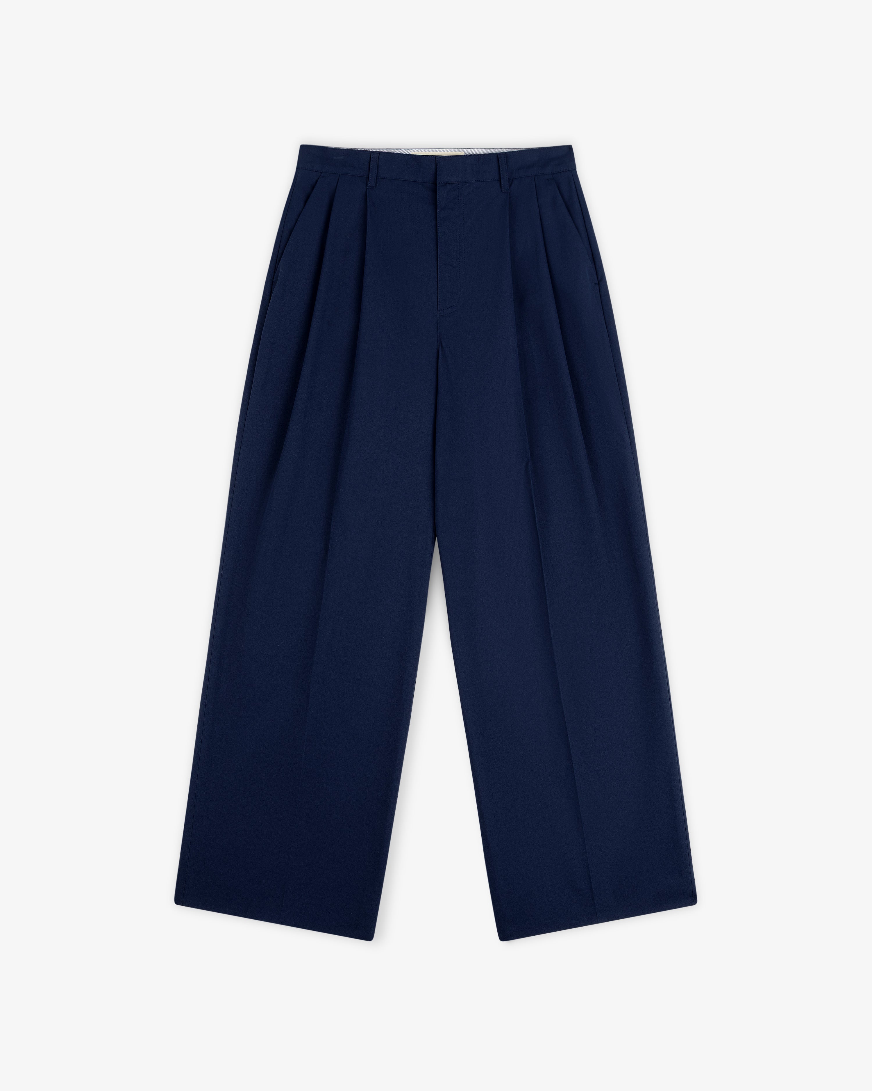 aim-leon-dore-lightweight-pleated-cotton-trouser-navy-herren-hose image 2