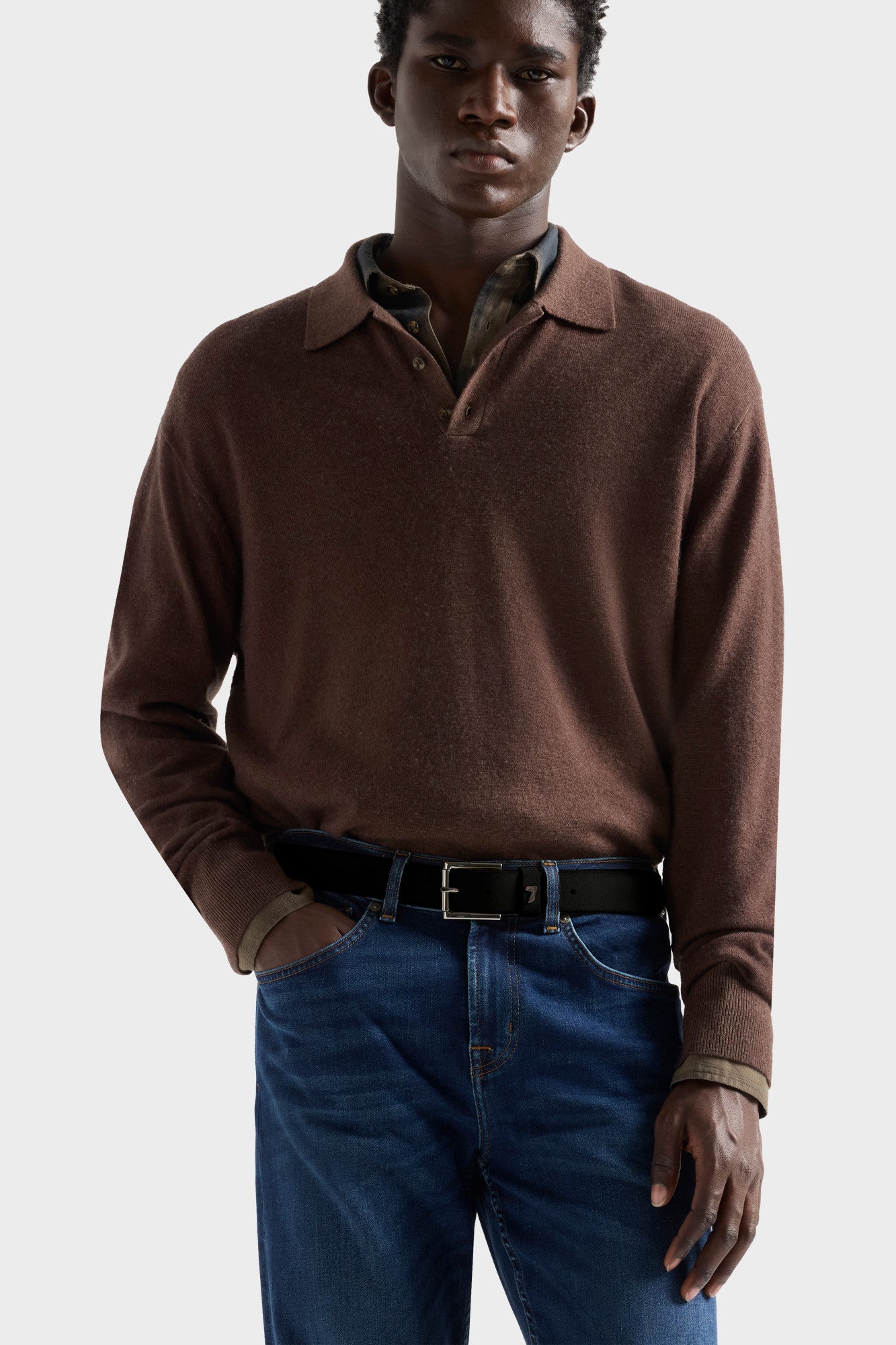 7-for-all-mankind-long-sleeve-polo-wool-espresso-herren-cashmere image 3